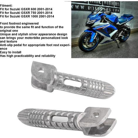 Pedane anteriori di ricambio per moto, 2 pezzi, compatibili con Suzuki GSXR 600 750 1000 2001 – 2014 (1/5)