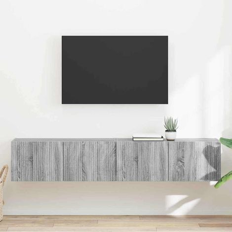TV Wall Cabinet 2 pcs Grey Sonoma Engineered Wood vidaXL