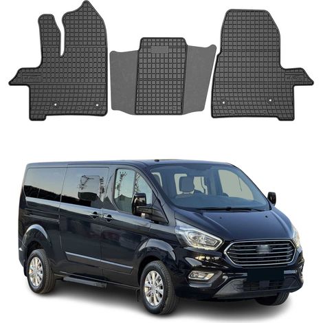 OMAC Tapis de Sol Compatible avec Ford Transit Custom 2017-2020 Caoutchouc Noir