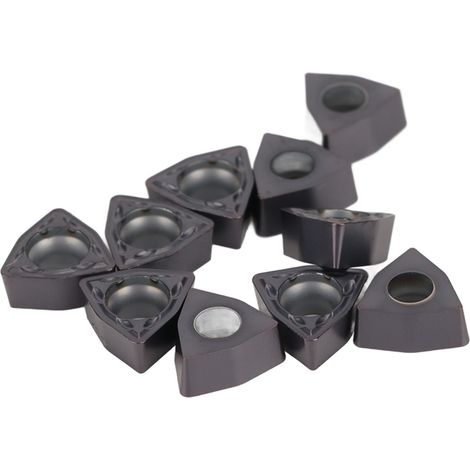 10 plaquettes de tournage, outils de coupe CNC, forets en U, plaquettes CNC en carbure revêtues de noir WCMT020104DG (1/5)