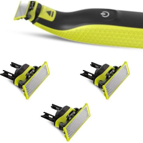 Coocheer – Ersatzklingen in T-Form für Philips OneBlade Rasierer – Edelstahl – 3er-Pack – Kompatibel mit Pro und Bodygroom – Präzise und komfortable Rasur (1/5)