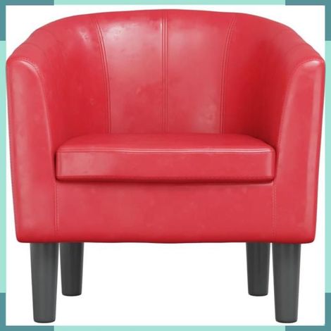 356490 Fauteuil rouge similicuir (1/5)