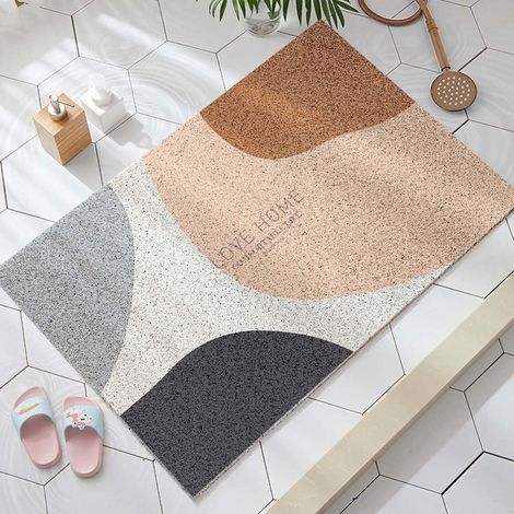 Loofah Tapis de douche antidérapant pour douche/salle de bain, 60 x 90 cm, perméable à l'eau, tapis de bain texturé doux en PVC, tapis de bain anti-moisissure, séchage rapide (1/5)