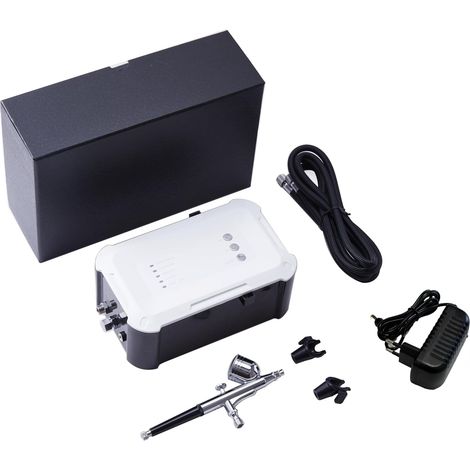 Mini Compresseur Aérographe Set avec Pistolet Double Action 0.4mm, Kit Airbrush pour Maquillage, Décoration de Gâteaux, Artisanat, Nail Art (1/5)
