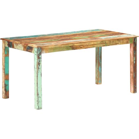 Mesa de comedor de madera maciza reciclada 160x80x76 cm