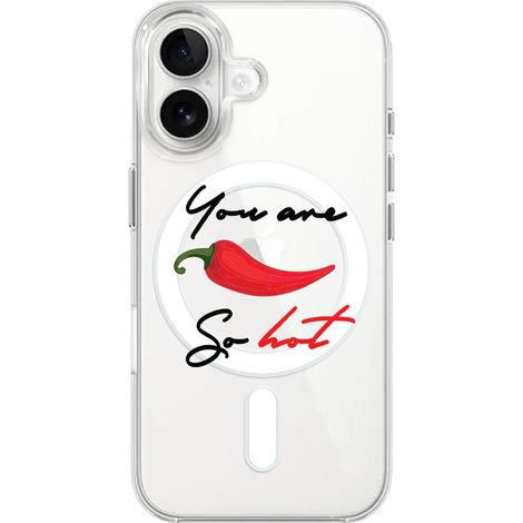 Coque iPhone 16 avec MagSafe en silicone souple, couleur piment (1/5)