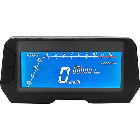 Compteur de vitesse numérique LCD universel pour moto, 12 000 tr/min, 6 vitesses, rétroéclairage, odomètre, 2 ou 4 cylindres, M yuante (1/5)