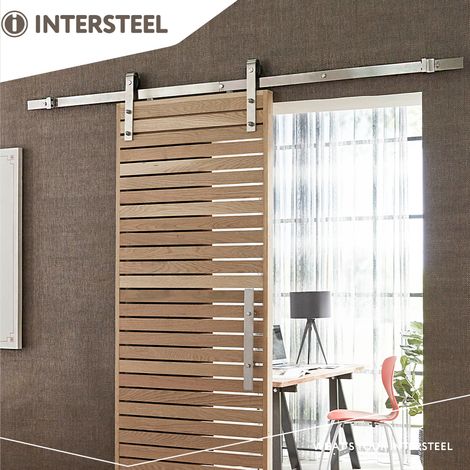 Beschlagset für Schiebetüren Schiebetürbeschlag Modell Basic Edelstahl 200 cm (1/5)