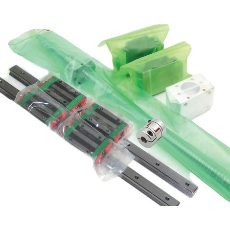 Kit de rail de guidage linéaire, 2 x HGR20 1500mm, 1 x SFU2005 1500mm, diamètre de vis à billes de 20mm, pas de 5mm, certifié CE (1/5)