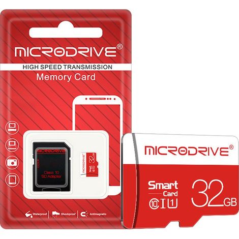 Carte micro 32Go- Convient aux caméras de surveillance, aux enregistreurs de conduite, aux téléphones portables et aux tablettes (1/5)