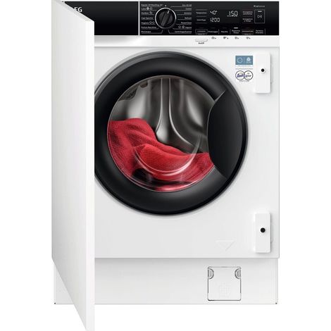 AEG L8W84ADBI. Tipo di carica: Caricamento frontale, Posizionamento dell'apparecchio: Da incasso, Colore del prodotto: Bianco. Capacità di asciugatura: 4 kg, Velocità di centrifuga massima: 1551 Gi... (1/4)