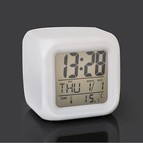 ncessite Quatre Batteries Facile Rgler Rveil De Voyage (blanc) Numrique Fonction Snooze, Veilleuse Doux, Large Cran Afficheur Temps Et Mois Et Da (1/5)