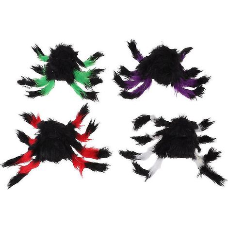 4 Stück Halloween-Spinnen für Halloween-Dekoration