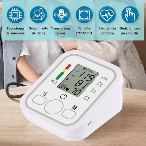 Misuratore di pressione sanguigna professionale elettronico da braccio - Clinicamente convalidato, con rilevamento del battito cardiaco irregolare e guida per il posizionamento del bracciale (bianco) (1/4)
