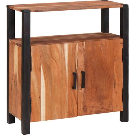 Buffet Meuble de rangement Marron 70 x 30 x 75 cm Bois d'Acacia Massif (1/5)