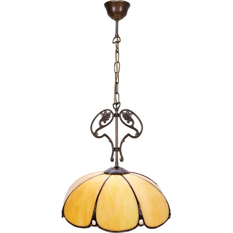Mittelgroße Deckenpendelleuchte mit Ornament aus Gusseisen und Kette, Durchmesser 30 cm, Virginia-Serie