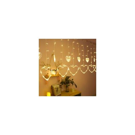 Herzförmige LED-Lichterkette mit 138 LEDs – 8 Beleuchtungsmodi – 3 m Länge – Warmweiß – Schutzart IP44 für den Außenbereich (1/4)