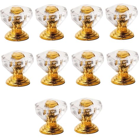 Ensemble de 10 boutons pour armoires, tiroirs, acrylique, verre (1/5)