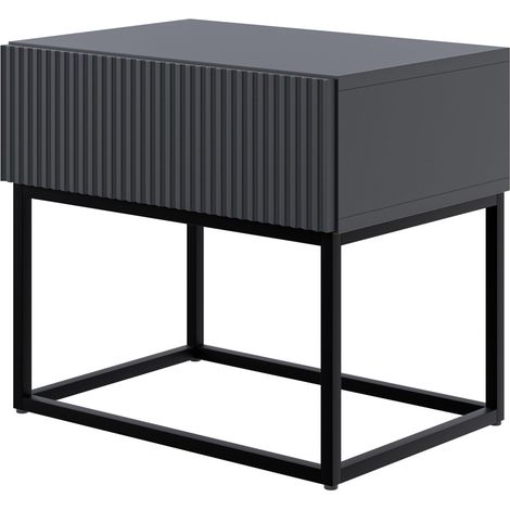 Selsey Veldio - Comodino con gambe nere - 50 cm - nero (1/5)