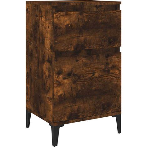 Maison Exclusive - Mesita de noche color roble ahumado 40x35x70 c (1/5)