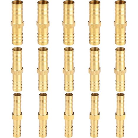 15 pièces raccord cannelé laiton droit 4/5/6mm, embout cannelé laiton, raccord tuyau 6mm, connecteur droit étanche pour air, eau, carburant, huile et gaz inerte (1/5)
