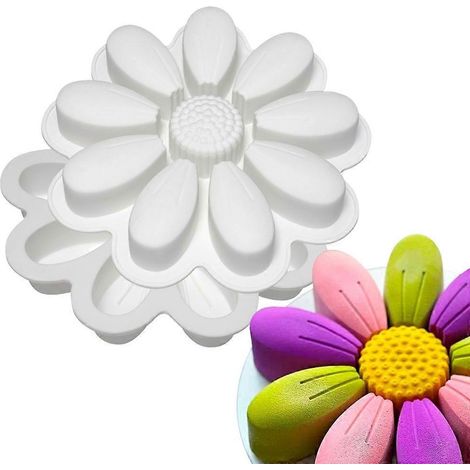 Moule en silicone en forme de tournesol pour pâtisserie, dessert et gâteaux. Ustensiles de cuisson. (1/4)