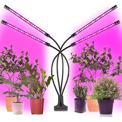 MINKUROW Lampada Per Piante, 40w Lampada Per Piante , 156 Led 360° Grow Light Lampa Illuminazione Orticola Con, 4 Teste Luce Per Piante Spettro Completo Grow Light Con Temporizzazione Auto-On/Off 3h/9 (1/5)