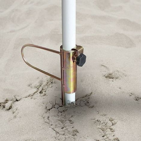 pair Linghhang – Pied de parasol en métal résistant au vent – Réglable pour tige 25-32 mm – Installation facile sans outils – Idéal pour plage et jardin