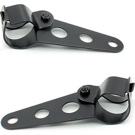 2 supports de phare de moto noirs, fixation réglable pour feu avant, pour fourche de 35 à 43 mm (1/5)