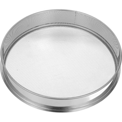 Rundes Erdsieb – 1 Stück – Edelstahl – 2 mm Maschenweite für Erde und Kompost – Gartenarbeit und Umtopfen – Durchmesser 31,5 cm (1/5)