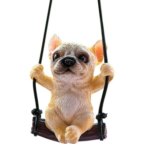Figurine Bouledogue Français Balançoire Pendentif Voiture Décoration Intérieur Auto Accessoire Mignon Ornement - MMCD-ZGL-05179 (1/5)