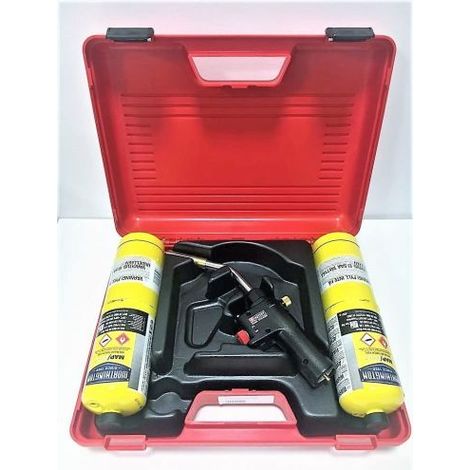 KIT SALDATORE PROFESSIONALE A TORCIA + 2 BOMBOLE PER TUBI IN RAME OXYPRO (35302) (1/3)