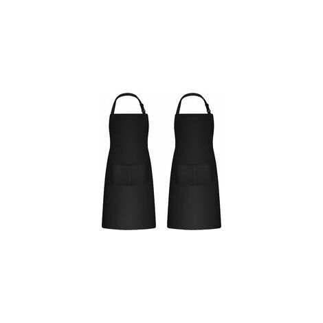 Kochschürze, Unisex-Schürze mit 2 Taschen für Küche, Arbeit, Profi-Schürze (große Größe) (1/4)