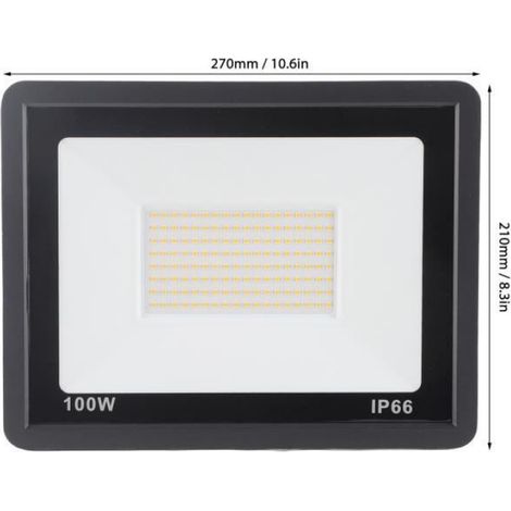 Projecteur LED - - 100W - Blanc chaud 3000K - Étanche IP65 - Éclairage extérieur (1/4)