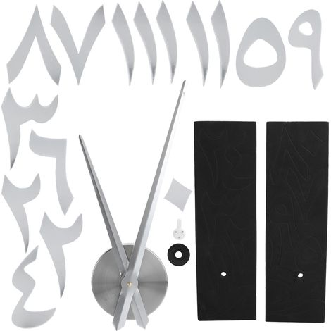 Horloge murale moderne et innovante en acrylique à monter soi-même, couleur argent. (1/5)