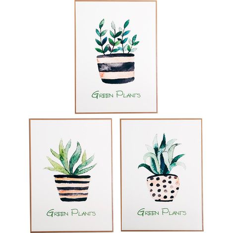 Tableau ela (lot de 3) - Nuances vert (1/5)