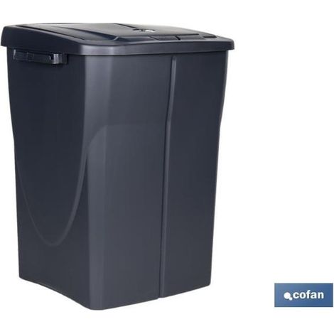 CUBO DE BASURA PARA RECICLAR 45 LITROS COLOR GRIS 36.5 X 36 X 51 CM