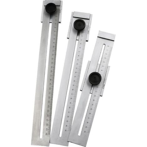 3pcs Jauge de Marquage en acier Inoxydable, Industriel de Haute Précision Règle de Ligne de jauge de Marquage Travail du bois pour une variété de Baliser les travaux 200-300MM (1/5)