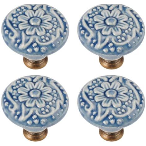 Sollbry 8 Pcs Boutons de Porte Céramique, Vintage Tiroir de Porte Poignée en Céramique, 35MM Bouton de Meuble Vintage Avec Vis, Boutons de Tiroir Boutons de Tiroir Ceramique Pour Commode, Armoire, Cui