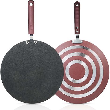 Pfannkuchenpfanne, Crêpe-Maker, flache Pfanne, Grillpfanne mit Spatel und Verteiler