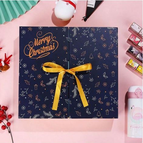 Calendrier de l'Avent 2024 boîte surprise, coffret cadeau de Noël réutilisable, petit emballage festif vide, cartonnerie pour surprises (1/3)