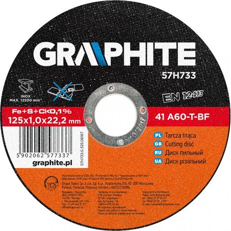 Disco de corte de metal de 125 x 1,0 x 22,2 mm, 41 A60-T-BF, acero inoxidable (1/3)