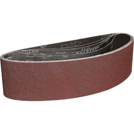 Bandes abrasives 100 x 915 mm - 5 bandes de grain 40 pour ponceuse à bande portative, pour le ponçage et le polissage. (1/5)