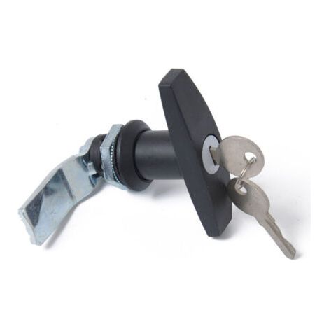 Serrure à poignée en T, Fixation arrière T Poignée Serrure Boîte à outils Serrure de porte de garage avec clés pour remorque Caravan Canopy(noir)