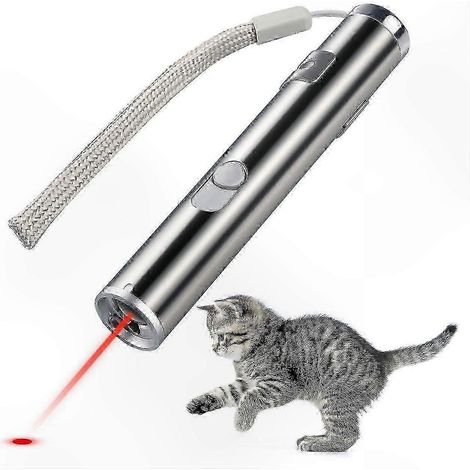Jouet pour chat rechargeable par USB avec pointeur laser et lampe torche LED, compatible avec le dressage des animaux. WHBYV (1/4)