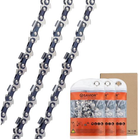3 Chaînes de Tronçonneuse Guide-chaîne 40cm 3/8"LP 56maillons 1,3mm Compatible avec Oregon, Husqvarna, Makita, McCulloch et autres (1/5)