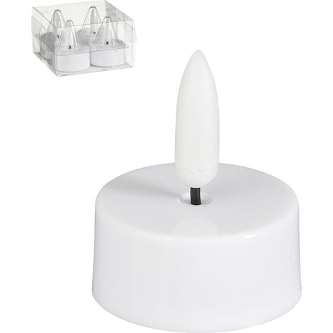 Mica Decorations LED Teelicht weiß Ø 4 x 5 cm warmweiß - 4 Stk. Flammenlose/LED-Kerze