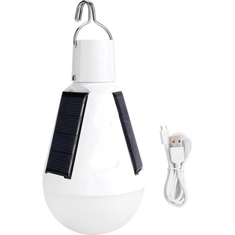 Ampoule Led Solaire Portable - Panneau Solaire Intégré - Batterie 1200mah - Éclairage Urgence Camping Maison - Lot De 1 (1/5)
