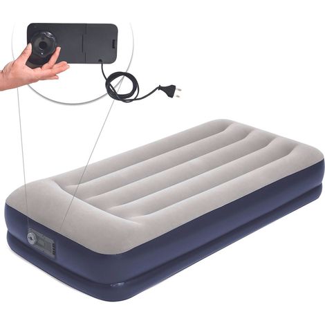 Materasso gonf. airbed tritech grigio singolo pompa el. integrata - cm.191x97x36 - kg. 5,100 (art.67723)