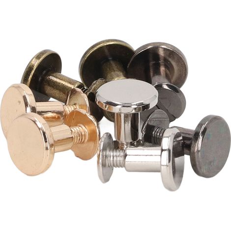 80 Vis de fixation Chicago 9,5x8mm en acier dur pour accessoires en cuir, projets créatifs et bricolage, finition lisse (1/5)
